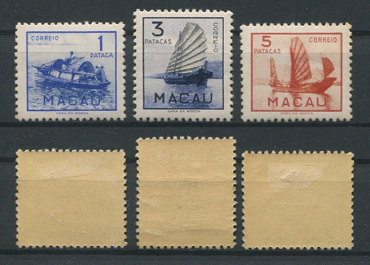 Portugal Macao Macau 1951 BOAT SAIL #363/365 complete set MH, FVF - image 1 of 1