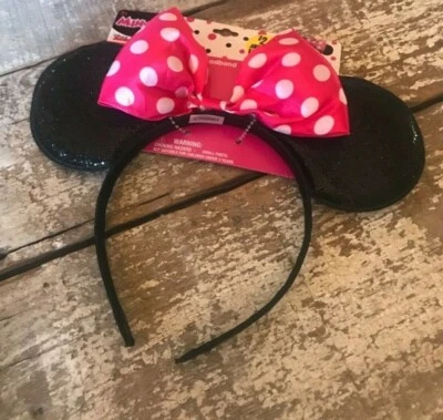 Nuevo Disney Minnie Mouse Rosa Arco Diadema NIÑAS OREJAS DISNEYLAND Regalo Lunares Foto 1 de 4