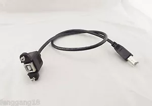USB 2.0 B Female Socket Panel Mount To B Male Printer Extension Cable 50cm 0.5M - Picture 1 of 5