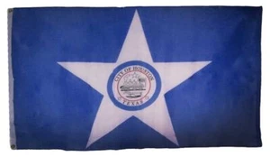 City of Houston Texas Flag 3'x5' House Banner Brass Grommets Super Polyester - Picture 1 of 1