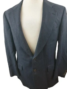42 L Paul Stuart Charcoal Herringbone Full Canvas Woven England Bespoke Blazer - Picture 1 of 8