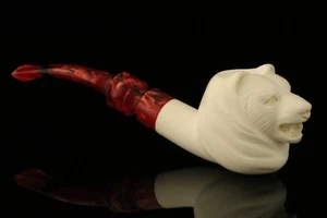 srv - Tubo Meerschaum serie autografo blocco orsi con custodia montata M3525 - Foto 1 di 7