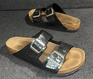 Birkenstock  41 / 265 Shiny Snake Blue Sandals Women’s Size 10 - Picture 1 of 8