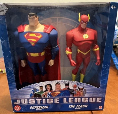 Juego de figuras de acción DC Justice League “Superman & Flash” 10” 2003 Mattel nuevo en caja Foto 1 de 4