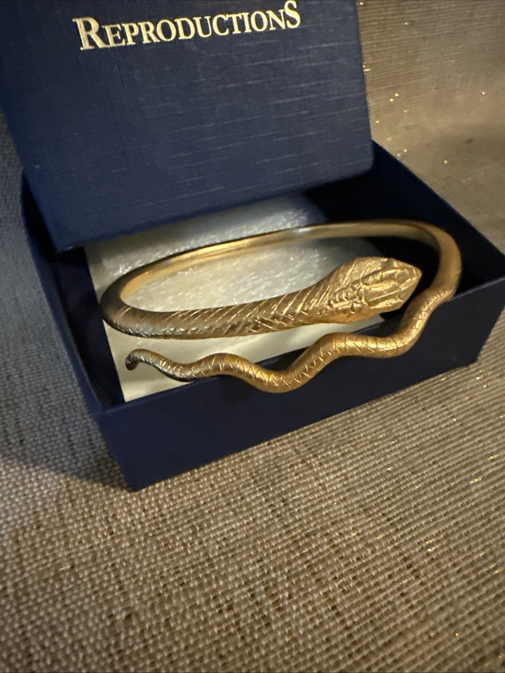 Brazalete Brazalete Serpiente Egipcio Ajustable Chapado en Oro ~ Colección Tienda Museo Foto 1 de 4