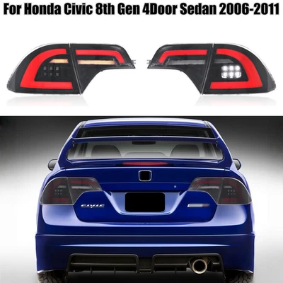 Conjunto de luces traseras LED de 4 puertas para Honda Civic 2006-2011 sedán señal dinámica Foto 1 de 4