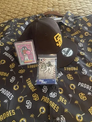 San Diego Padres Kit:  Adjustable Cap, SGA Shirt Size XL, MACHADO and TATIS PINS - Image 1 of 4