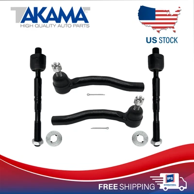 ⭐4pcs⭐Front Inner+ Outer Tie Rod Ends For 18-23 TOYOTA CAMRY, 19-22 AVALON - Image 1 of 4