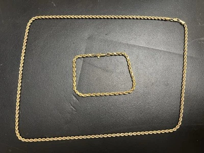 Brazalete de cuerda de oro amarillo de 14K y cuerda de oro amarillo de 10K para mujer Foto 1 de 4