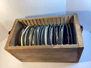 Vintage Military Morse Code Practice Telegraph Paper Tape Reels Wooden Case - Photo 1/11