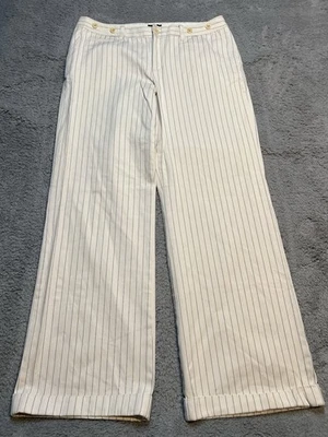 Rugby Ralph Lauren Vintage 12 Cotton Wide Leg Cuff Pinstripe Suspender Pants Vtg - Image 1 of 4