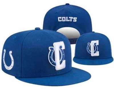 Indianapolis Colts Snapback Hat Adjustable Fit Blue Flat Brim Embroidered Logo C - Image 1 of 2