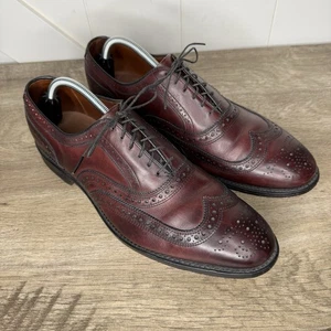Allen Edmonds McAllister Leather Wing-Tip Oxfords Burgundy Mens Size 11.5 D - Picture 1 of 13