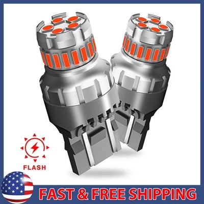 7443 LED estroboscópico intermitente luz trasera de freno bombilla de advertencia de seguridad de estacionamiento Foto 1 de 4