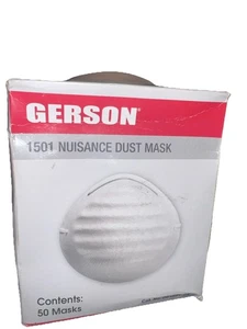 Máscara antipolvo molesta Gerson #1501 (50 por caja) máscaras nuevas selladas en plástico - Imagen 1 de 1