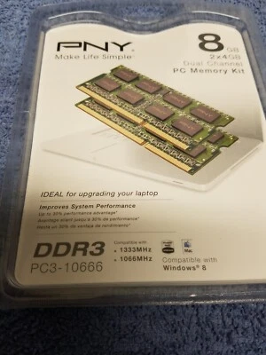 PNY 8GB 2x4GB Dual Channel PC Memory Kit DDR3 PC3-10666 - Image 1 of 4