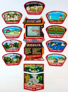 SET BSA SENECA WATERWAYS OA 95 2023 JAMBOREE 12 PARCHES PS5 XBOX MARIO SONIC ATARI - Imagen 1 de 3
