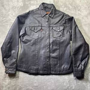 Chaqueta de motocicleta negra de cuero genuino para mujer talla mediana de cuero Hot Leathers - Imagen 1 de 8
