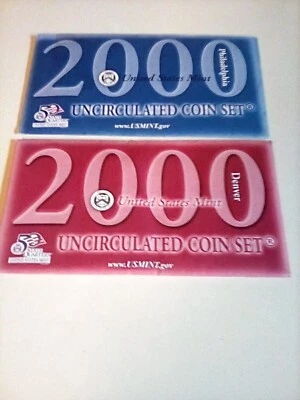2000 US MINT UNCIRCULATED COIN SET P&D WITH COA - Image 1 of 4