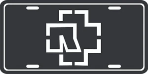 Rammstein Metal Aluminum License Plate white on black 6" X 12" - Picture 1 of 3