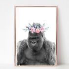 Gorilla Print Picture Wall Art A4 Crown Flower Unframed 26 Portrait Nursery