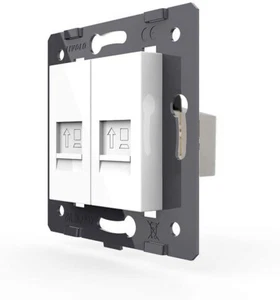 LIVOLO Innenleben 2x RJ45 Netzwerkdose CAT6 DURCHGANG Patch LAN Weiß - Bild 1 von 4