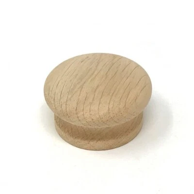 Solid Oak Wood Door Drawer Knob Kitchen Cupboard Cabinet Handle 55mm Diameter - Image 1 of 4