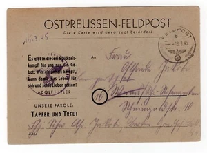 ALEMANIA 3er REICH SEGUNDA GUERRA MUNDIAL PRRUSIA ORIENTAL TARJETA POSTAL DE CAMPO MICHEL P2h ENCANTADORA CALIDAD - Imagen 1 de 2