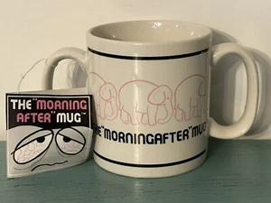 Taza de café vintage The Morning After doble mango nueva con etiquetas Elephants 1982 resaca - Imagen 1 de 1