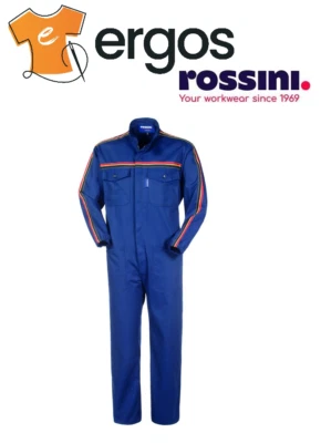ROSSINI Tuta Tutone da Lavoro Uomo BONN Meccanico Collo alla Coreana Blu A41507