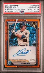 Bowman PSA 10 2024 1er cromo Cooper Pratt naranja brillo automático/25 - Imagen 1 de 2