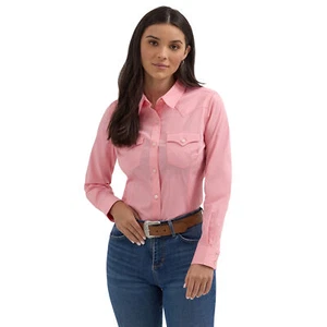 Wrangler Ladies Retro® Western Button Down Peony Pink Shirt 112358016 - Picture 1 of 16