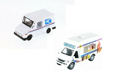 1/36 USPS LLV Mail Delivery Truck & Ice Cream Truck Diecast Car Model Set 5 inch - Image 1 of 4