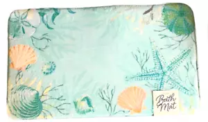 Shells Starfish Memory Foam Bath Mat Beach Summer Tropical Non-Skid 18x30" - Picture 1 of 12