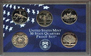 1999 CLAD STATE QUARTER  PROOF SET (DE, PA, NJ, GA, CT) (3G552) - Picture 1 of 2
