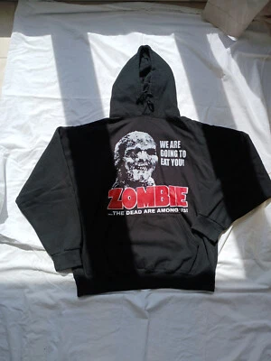 Zombie Hoodie Horror Film Lucio Fulci Movie Black Hoodie 2XL - Image 1 of 4