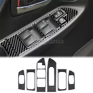 6Pcs Carbon Fiber Door Window Lift Button Cover For Subaru Impreza STI 2002-04 - Picture 1 of 10
