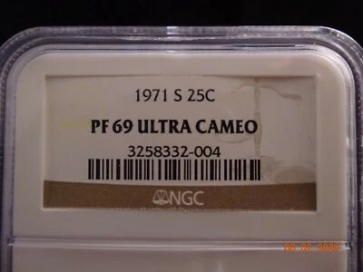 1971-S Washington Proof Quarter, NGC PF69 Ultra Cameo - RARE  - Image 1 of 4