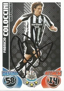 FABRICIO COLOCCINI SIGNED NEWCASTLE 2010/2011 MATCH ATTAX TRADING CARD+COA - Picture 1 of 1