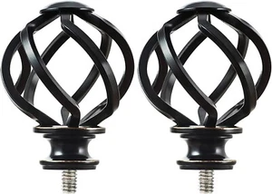 KAMANINA Replacement Finials for 1 or 7/8 Inch Curtain rods, Twisted Cage X2 - Picture 1 of 6