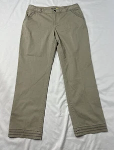 Cabela's Womens Size 14 Beige Tan Cotton Blend Textured Pants Snap Closure - Picture 1 of 8