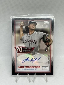 2021 Topps Black /199 Auto Jake Woodford #70YA-JW Rookie RC 70 Years of Baseball - Picture 1 of 2