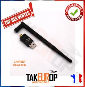 Adaptateur Cle USB Wifi + Antenne Windows 10/8/7/Vista/XP Ubuntu Chipset realtek - Imagen 1 de 2