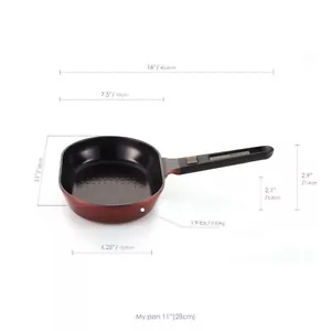 Sartén de cerámica antiadherente para freír pescado fundido aluminio fundido mango desmontable - Imagen 1 de 6