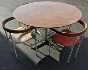 RARE Prototype MCM Heywood Wakefield Circular Laminated Walnut Table ONLY! - Picture 1 of 7