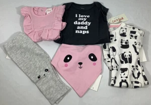 New Cat & Jack 5 Piece Girls 0-3 Months Clothing Set I Love My Daddy - Picture 1 of 8