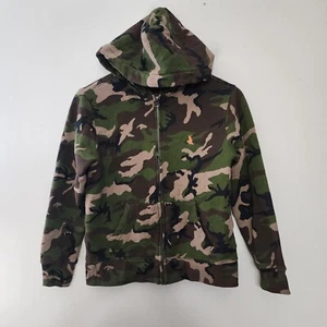 Polo Ralph Lauren Green Camo Full Zip Hoodie Jacket Youth Size Medium 10-12  - Picture 1 of 8