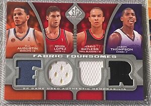 2009 SP Game Used Fabric Foursomes /199 DJ Augustin Brook Lopez Jerryd Bayless