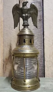 Vintage Rare Perko Marine Lamp Top, With Modified Eagle Top all Brass Lantern - Picture 1 of 9
