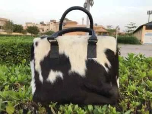 Damen Tasche Tricolor Rindsleder - Echthaar-auf Leder Schultertasche - Bild 1 von 6